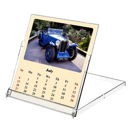 2025-2026 CD-Style Desk Calendar 18 Months Calendar/Planner/Desk Calendar With CD Case Stand, Office Decor, Christmas Gifts (Classic Cars) - Made in USA