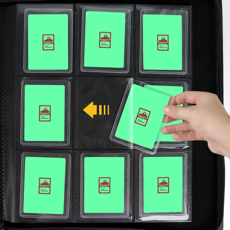 GERMUN Toploader Binder, Holds 324 Toploaders, 9 Pocket Top Loader