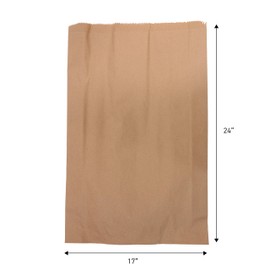 SSWBasics Jumbo Natural Kraft Paper Merchandise Bags 17W x 3D x 24H Case of 500 - Durable Kraft Paper Bags for Small Business - Jumbo Merchandise Bags - Sturdy Flat Paper Bags - Kraft Paper Sacks for