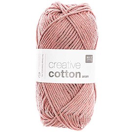 Rico Creative Cotton Aran Colour 34 Berry, Cotton Yarn for Knitting and Crocheting, Crochet Wool