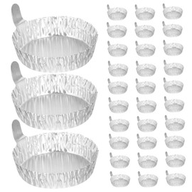 Operitacx 50 Stück Waagschale Aus Aluminiumfolie Geschirr Abwiegen Kochen Platte Aus Aluminiumfolie Folienprobenplatte Laborschale Folienschalen Groß Teller Kleine Aluminiumtabletts Silver