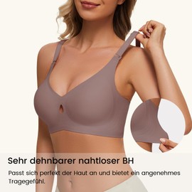 Quttlzze Women's Bra Without Underwire, Comfortable Seamless Bra, Push Up Soft Bras, gray, M