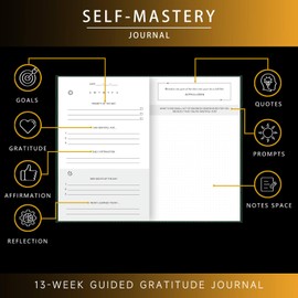 Self-Mastery Journal for Men - Gratitude and Productivity Journal for More Happiness, Positivity, Growth, Mindfulness, Self Care and Reflection - Guided Inspirational Journal for Men & Women