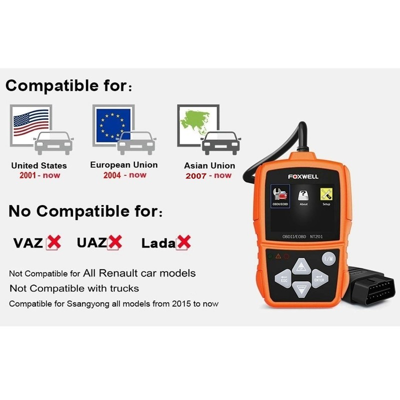 FOXWELL NT201 Universal Car Diagnostic Scanner Fault Code Reader Engine
