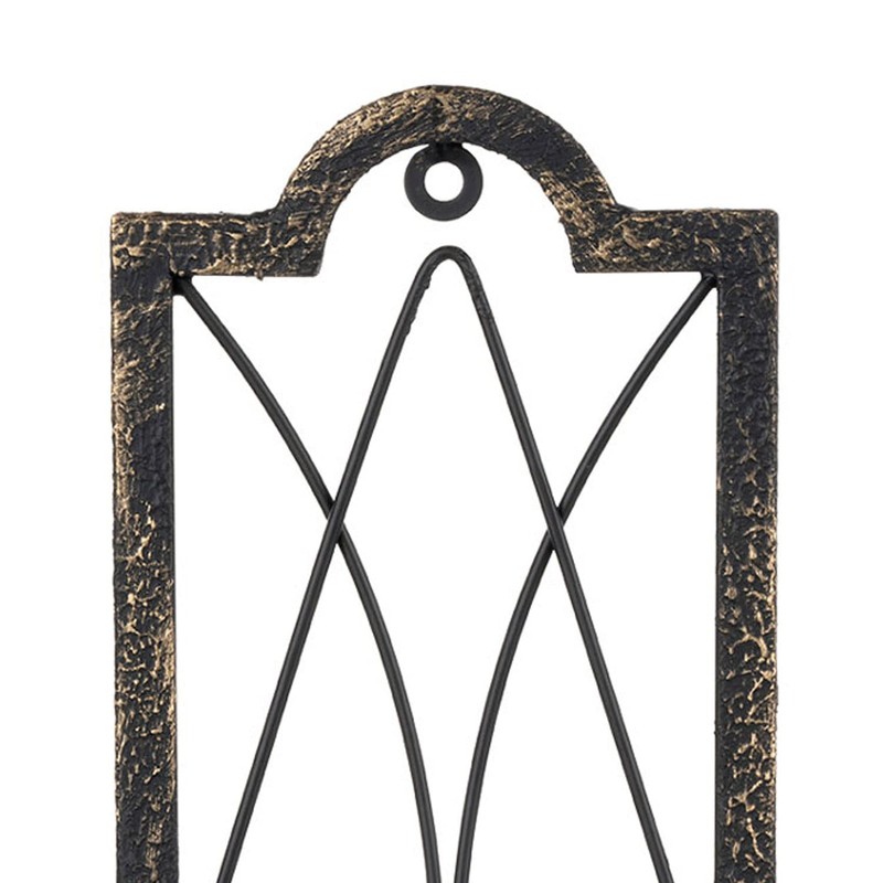Gothic Candle Sconce Set of 2 -Gold Black Metal Wall