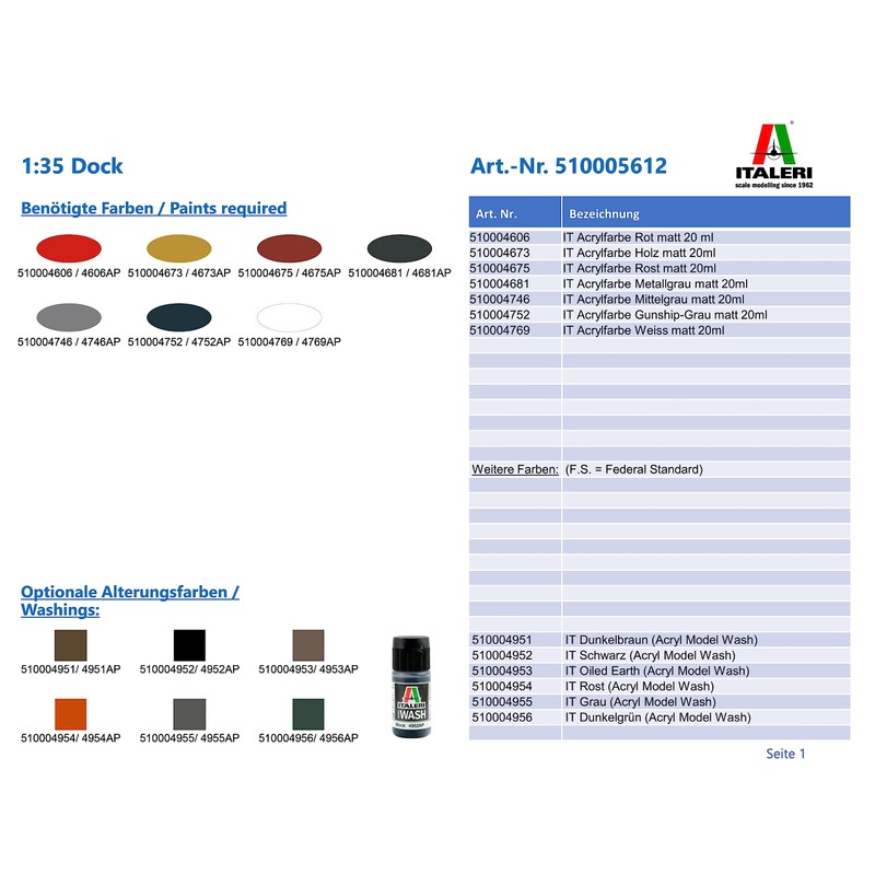Italeri Long Dock Accessory Kit