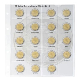 Lindner 1118-15 2 Euro Community Edition 30 Years European Flag of All 19 Euro Countries