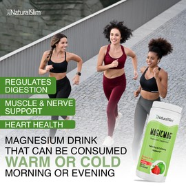 NaturalSlim NaturalSlim Magicmag Pure Magnesium Citrate Powder C Stress, Constipation, Muscle, and Heart Support | Natural Strawberry & Lime Flavored Magnesium Supplement - 8oz Drink Mix (2 Pack)