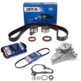 MOCA Timing Belt Kit & Water Pump & 2 PCS Serpentine Belt Fit 1992-2001 for Toyota Camry 2.2L & 1993-1999 Celica 2.2L & 1999-2001 Solara 2.2L