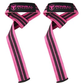 Women Lifting Straps (1 Pair) - Padded Wrist Support Wraps - for Powerlifting, Bodybuilding, Gym Workout, Strength Training, Deadlifts & Fitness Workout (Pink)