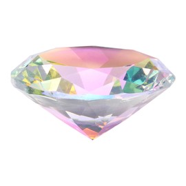 sourcing map Clear Crystal Diamond Paperweight, 80mm(3.1") Artificial Diamond Sparkling Crystal Jewelry Gems Paperweight Decoration for Birthday Gift Parties Wedding Home(Multicolor)