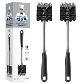 MR.SIGA Cepillo para Polvo Botella Mango Largo, Cepillo para Polvo Limpieza para Botella de Agua, cristalería, Paquete de 2