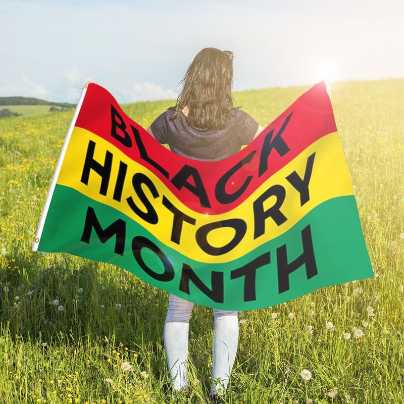 1 Black History Month Flag And 1 Decorative Painting Polyester