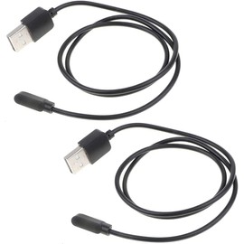 Larimuer 2Pcs USB Charging Cable, Portable Magnetic Smart Watch Charger Charging Station Dock Replacement Charging Cable for 4.0mm 2-Pin Devices Black