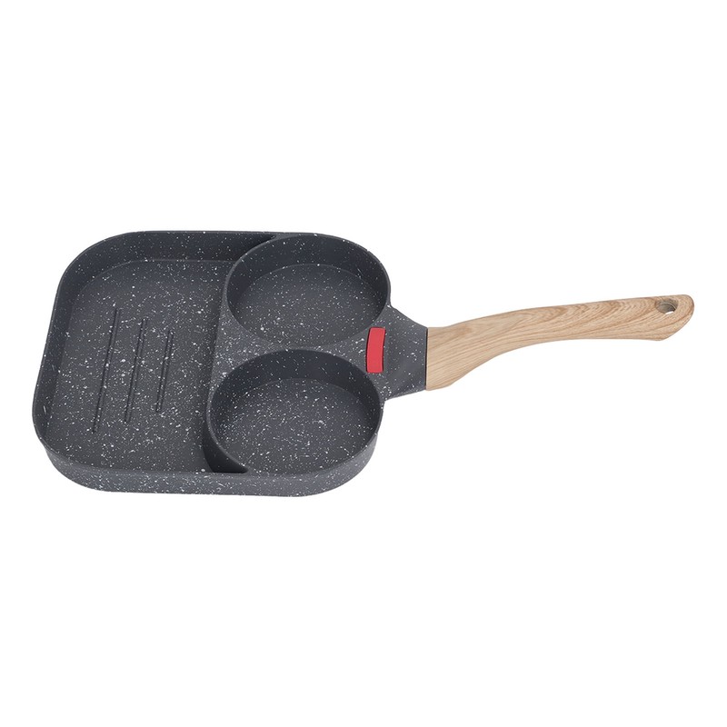 Egg Frying Pan Heat Sensitive Silicone Aluminium Pancake Frying Pan
