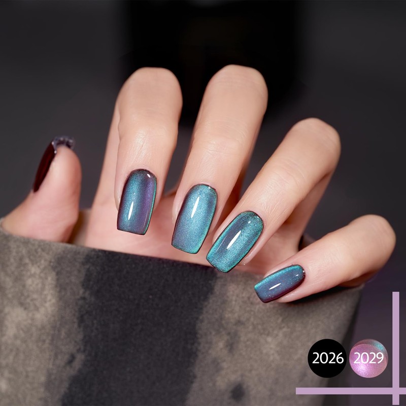 GAOY Cat Eye Gel Nail Polish, 16ml Glitter Holographic Nail