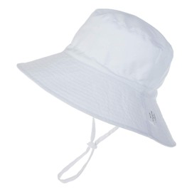 Zando Baby Girls Sun Hat Infant Summer Hat UPF 50+ Sun Protection Cap Wide Brim Bucket Hats for Baby Girls Boys AL White 2-4T