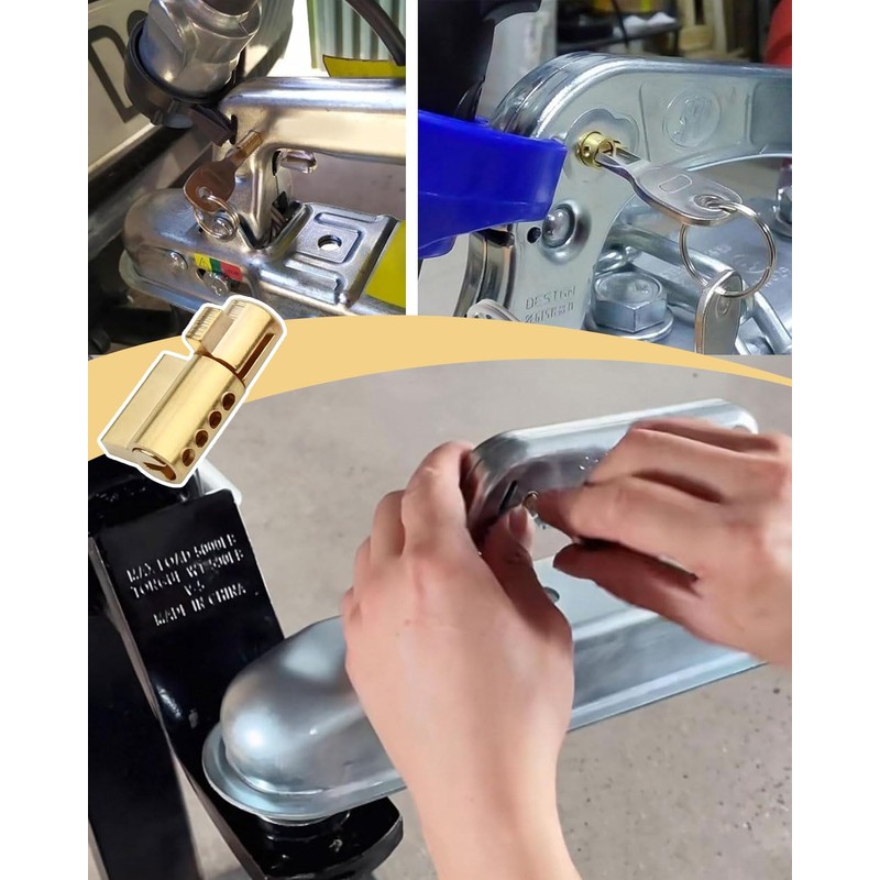 TAVYTH 2 Piece Trailer Lock Clutch Lock with 2 Keys