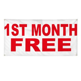 Vinyl Banner Multiple Sizes 1St Month Free Red Business Outdoor Weatherproof Industrial Yard Signs 10 Grommets 60x144Inches