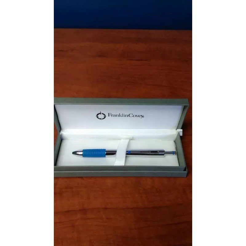 Franklin Covey Hinsdale Chrome/Blue, Multi-Function Pen with Pencil