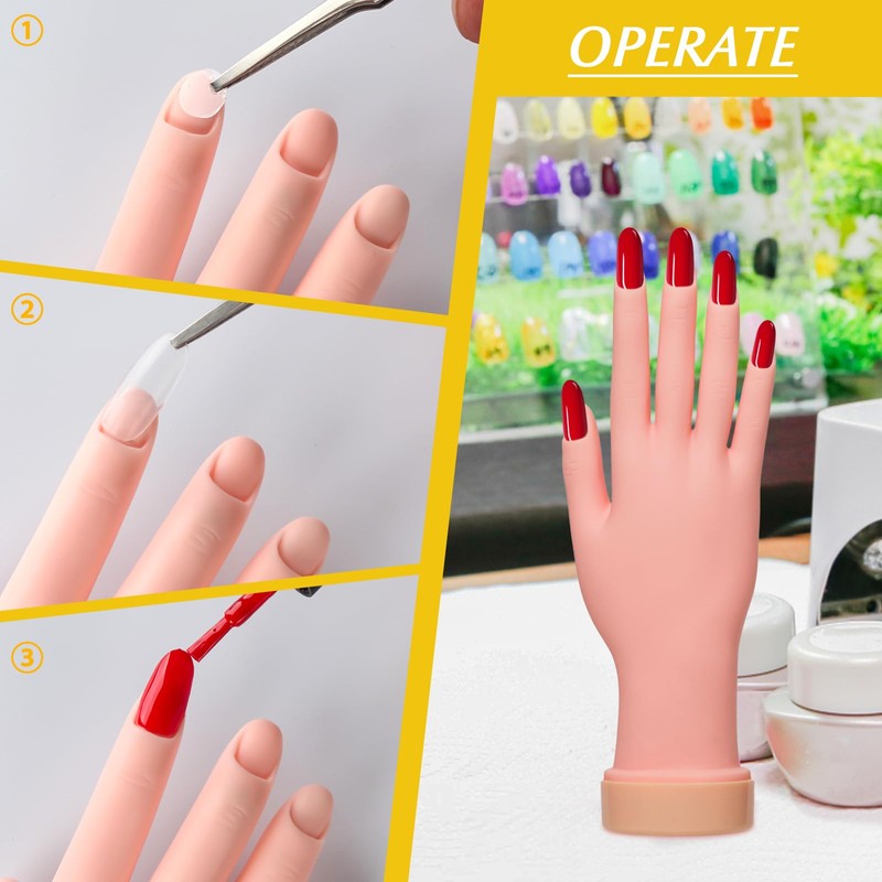 krofaue Nail Practice Hand - Practice Nail Tips Art Trainer