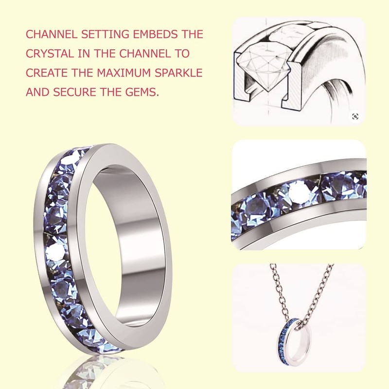 Bosvision Birthstone Pendant Charm - Full Eternity, Stackable, Birthstone