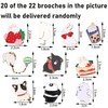 REGODI Animal 20 Pieces Mixed Enamel Brooch Bulk Set, Cute