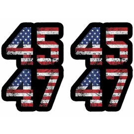 2 Pack 45 47 Trump 2024 American Flag Car Magnet Auto Truck Fridge Magnetic Stickers Decal Bumper Magnet