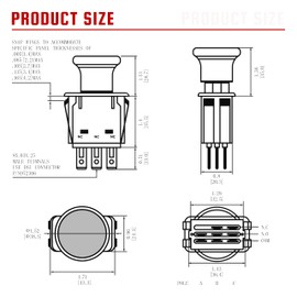 Clutch PTO Switch 8 Terminals for Dixie Chopper for Jacobsen Bobcat for Rotary for MTD for Delta Compatible with 4174684 500016 2721505 430-528 110-9657A 725-07534 6204-322, 10 AMP, Red Knob