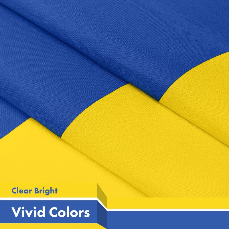 G128 3 Pack: Ukraine Flag 3x5 Ft Printed 150D, 4