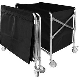 8 Bushel Collapsible Laundry Cart with Wheels Commercial Heavy Duty Laundry Carts, Large Rolling L-aundry Baskets Trucks with Steel Frame and Waterproof Oxford Cloth, 300 Lbs Weight Capacity