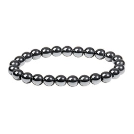 Generic Handcrafted Hematite Stretch Bracelet - Black Natural Healing Stone Crystal, Perfect for Yoga Enthusiasts, Energy Enhancing Accessory, Unisex Adult Gift (Hematite), common