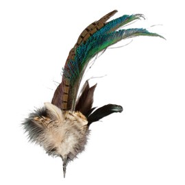 Alpenflüstern Women's Feather Brooch Hat Feather Peacock API02600035 Green/Brown, Green-Brown