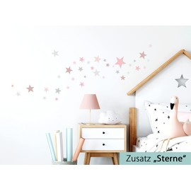 Little Deco DL681-Z1 Baby Nursery Wall Sticker Set 60 Stars Pink