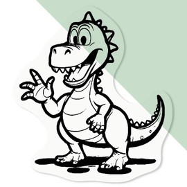 4 x Small 50mm 'Goofy Dinosaur' Transparent/Clear Sticker Decals for Windows/Cars/Walls (DC00125748)