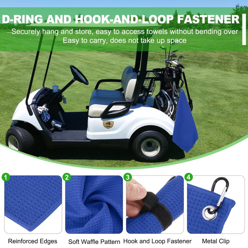 PATIKIL 16"x16" Microfiber Golf Towel, 3 Pack Tri-Fold Golf Towels