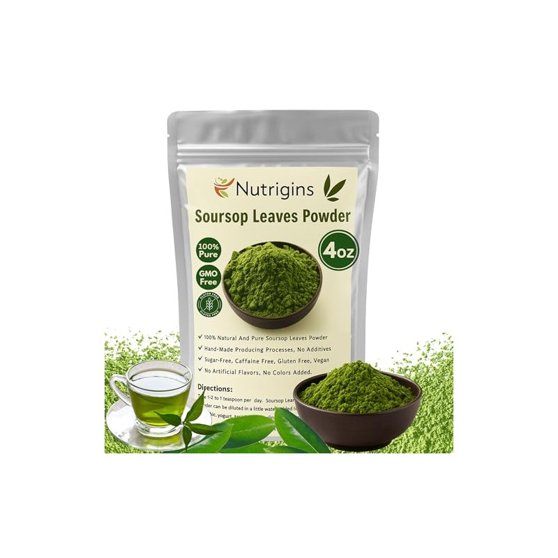 Nutrigins 4oz Soursop Leaf Powder – 100% Natural & Pure