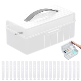 Pilikoll G Double Layer Cable Organizer Box with Lid Multifunctional Cable Storage Organizer with 20 Cable Ties Double Layer Dustproof Cable Box with Compartments for Headphones, Chargers, Cables