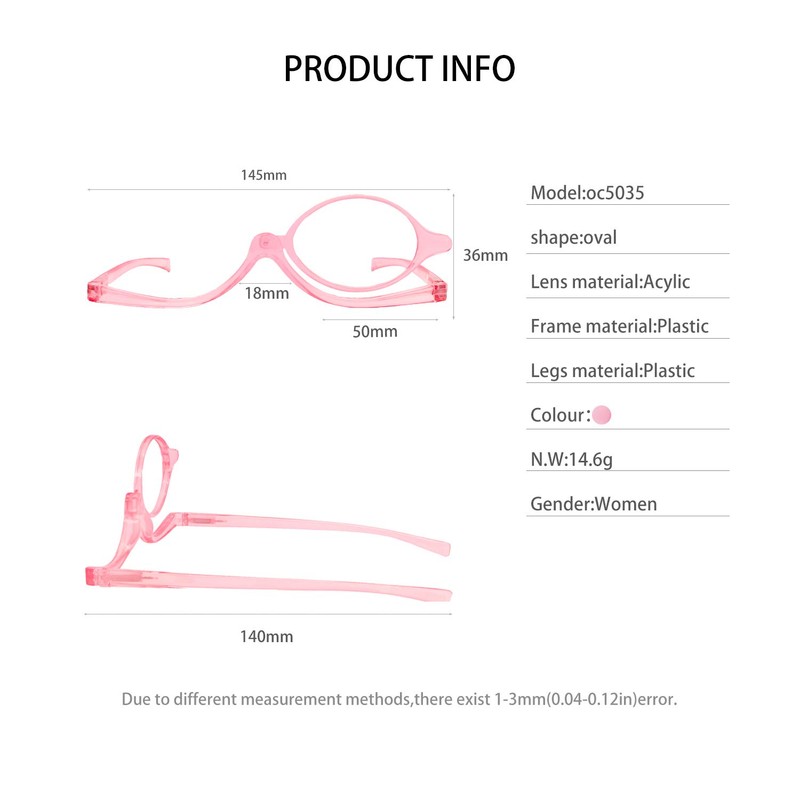 OCCI CHIARI Makeup Reading Glasses 5.0 Flip Down Folding Cosmetic