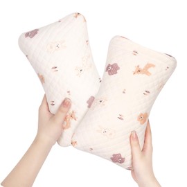 Blublu Park Small Pillow for Better Sleep, 11 x 7 inches, Small Pillow for Travel & Plane, with Box, Washable, Neck Pillow for Adults, Children, Pets, Deer - Pack of 2