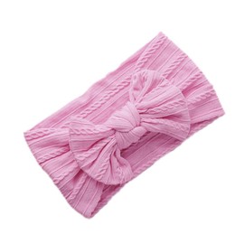 Anevous 1 x Baby Turban Headband, Baby Nylon Headbands, Baby Bow Headbands, Soft Bow Headwear, Elastic Hair Bands for Newborns, Toddlers, Pink