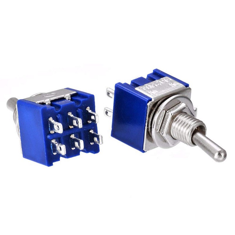 BE-TOOL 10PCS Mini Latching Toggle Switch DPDT 2 Positions ON-ON