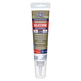 GE Advanced Silicone Kitchen & Bath Sealant Almond, 2.8 oz, 1, Tube