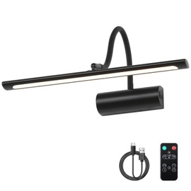 JOOSENLUX 16" Dimmable Picture Light, LED, Battery Operated, Wireless, Adjustable Arm, Remote Controlled, Rechargeable, Wall-Mounted, Modern & Stylish - Ideal for Gallery, Library, and Photo Display