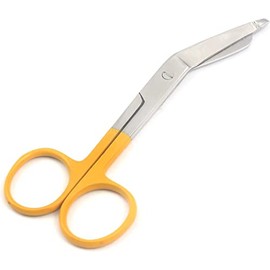 OdontoMed2011 Lister Bandage Scissors for Nurses, Perfect for EMT, Responders, Doctors, Premium Grade Surgical Stainless Steel, 5.5 Inch Yellow Color Coated Handle