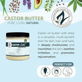 Castor Body Butter-Castor Oil-Raw Shea Butter-Moisturizing-Skin-Hair-Body