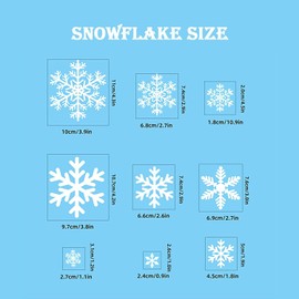 144 piezas de pegatinas para ventana de Navidad, 8 hojas de Etiqueta engomada de la decoración de la etiqueta engomada de la ventana del copo de nieve de la Navidad decoraciones navideñas, pegatinas para ventana de Navidad, doble impreso, pegatinas para 