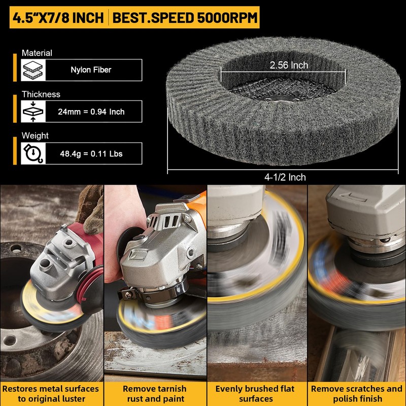 Sbestily 10Pcs 600 Grit Scour Flap Disc 4 1/2 Inch