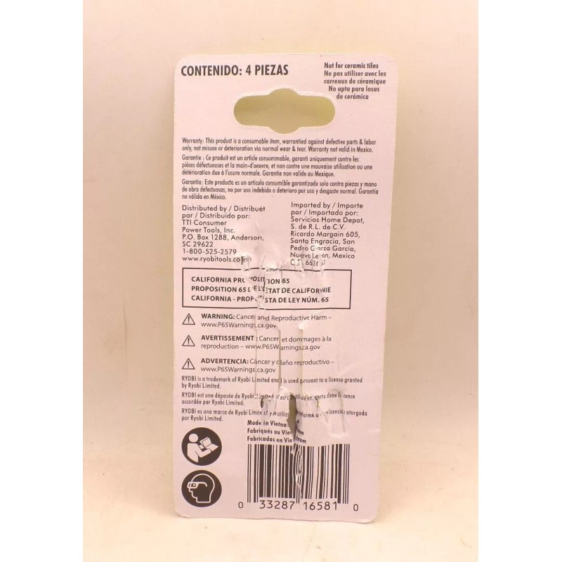 RYOBI AR1650G SPEEDLOAD+ CARBIDE HEX SHANK GLASS/TILE DRILL BIT SET