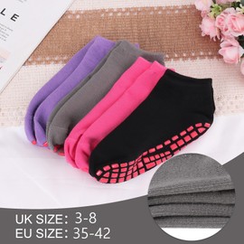 Dacitiery 4 Pairs Non Slip Yoga Pilates Socks,Yoga Socks for Women&Men with Grips Anti Non Slip Slipper Socks for Ballet, Pilates, Hospital, Home, Barre(color2)